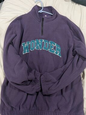 Source Unknown Purple 'WONDER' Pullover Fleece